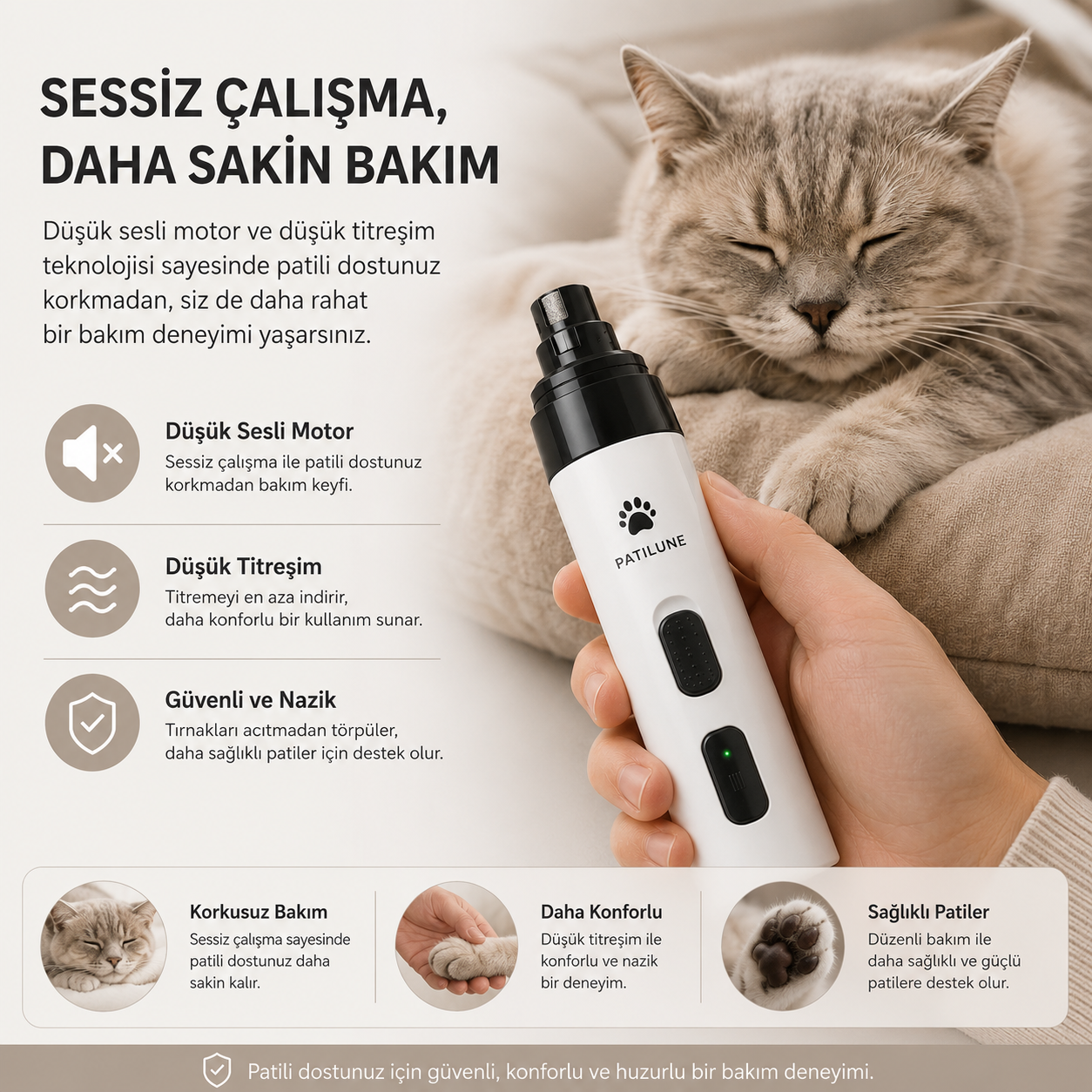 Patilune SilentCare Sessiz Tırnak Törpüsü